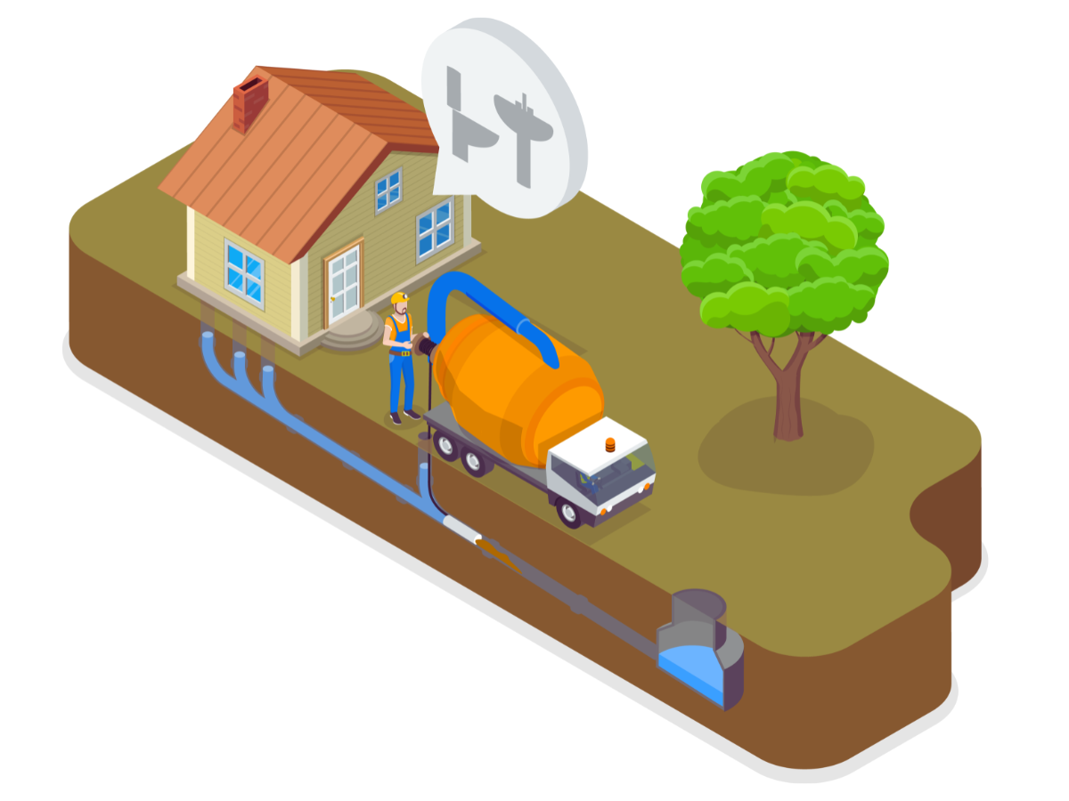 diagram of how sewer line works