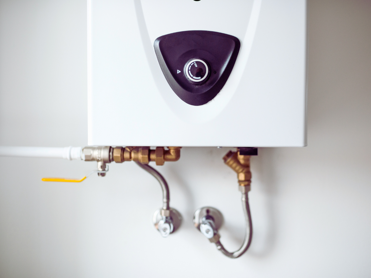 gas tankless water heater closeup 