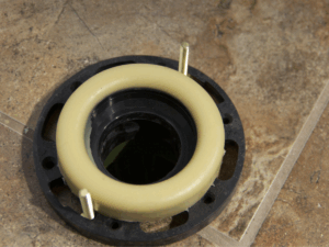 new wax ring installed for toilet replacement