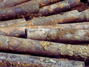 Old cast iron sewer pipes
